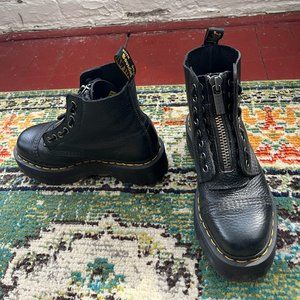Dr Martens Sinclair Platform Boot in Black Milled Napa Leather - lightly worn!